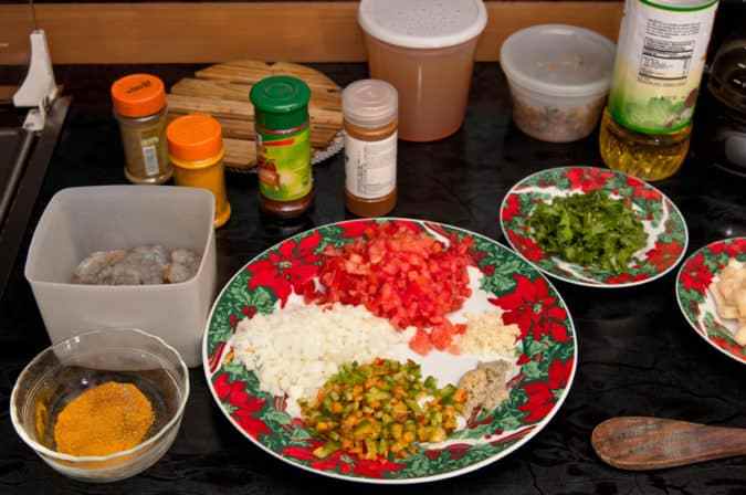 ingredientes camarones curry