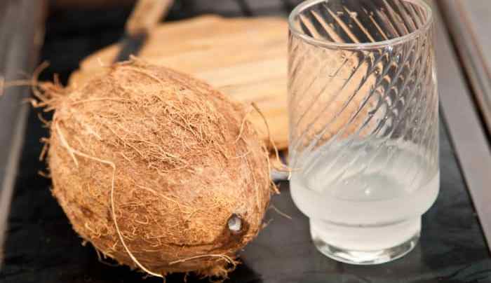 agua de coco para leche de coco