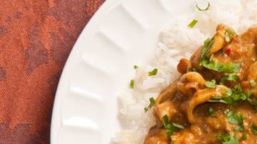 curry de mango y mariscos cenital