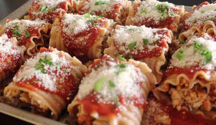 receta de enrrolladitos de lasaña