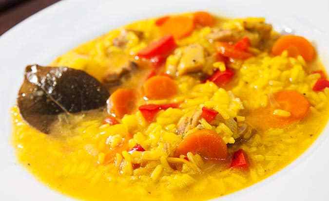 receta arroz caldoso con pollo