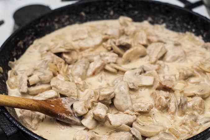 receta de invierno cerdo cremoso con hongos