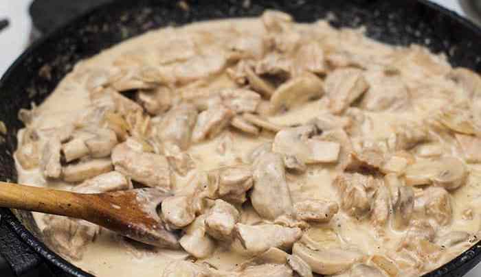 receta de invierno cerdo cremoso con hongos