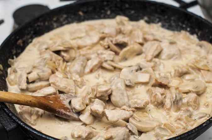 receta de invierno cerdo cremoso con hongos
