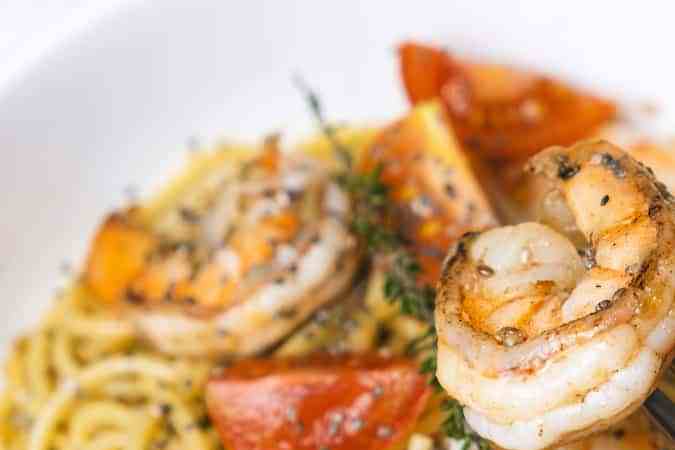 pasta con camarones