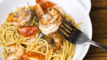 pasta con camarones