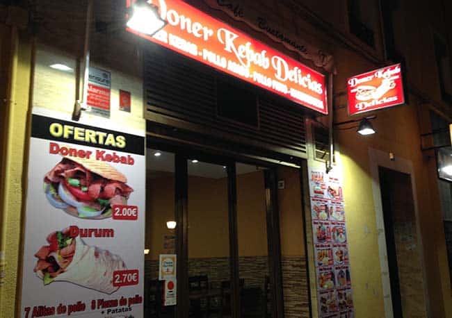 doner kebab delicias afuera