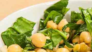receta de ensalada de garbanzos y espinacas