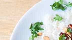 cerdo con miel soja y mani