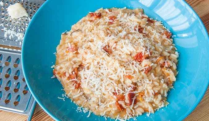 receta risotto de tomates secos y setas