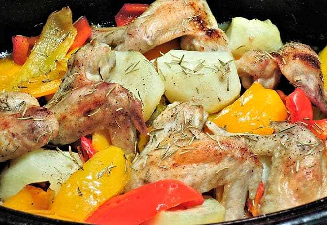 pollo asado con patatas