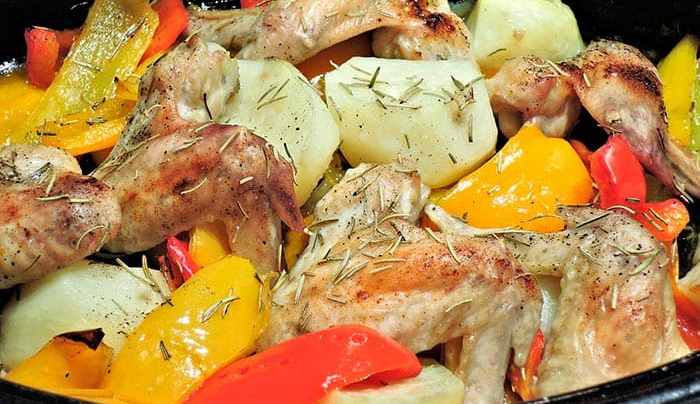 pollo asado con patatas