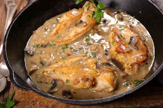 pollo con champiñones