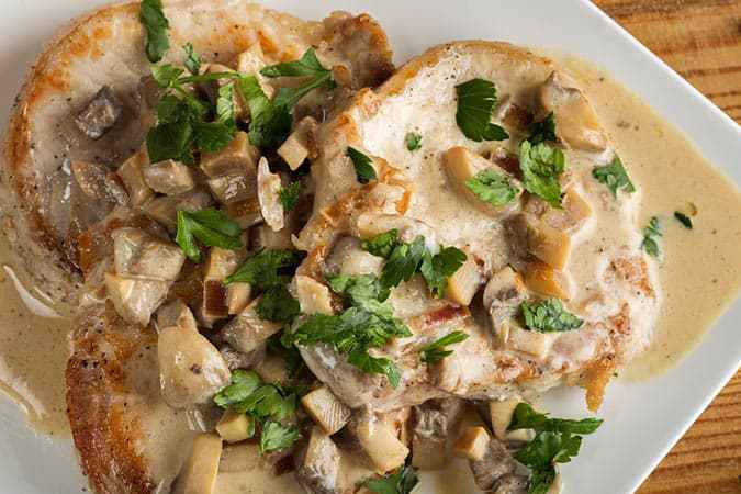 solomillo en salsa con champiñones