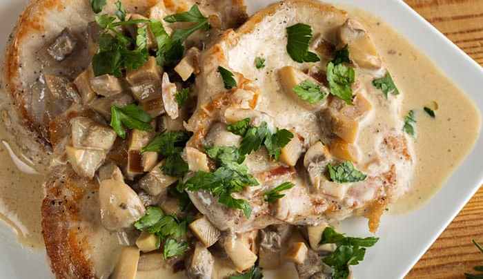 solomillo en salsa con champiñones