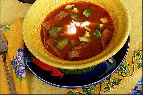 receta de sopa tarasca de Michoacan