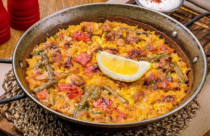 receta de paella de verduras casera