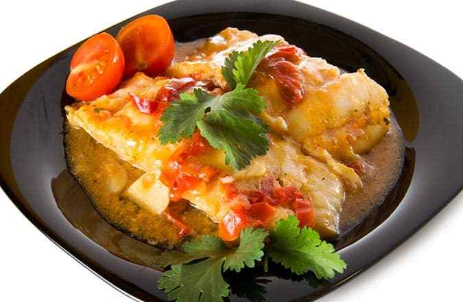 plato con bacalao a la riojana