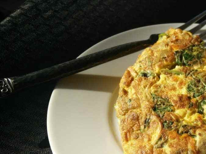 tortilla de espinacas casera