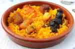 cazuela con arroz al horno