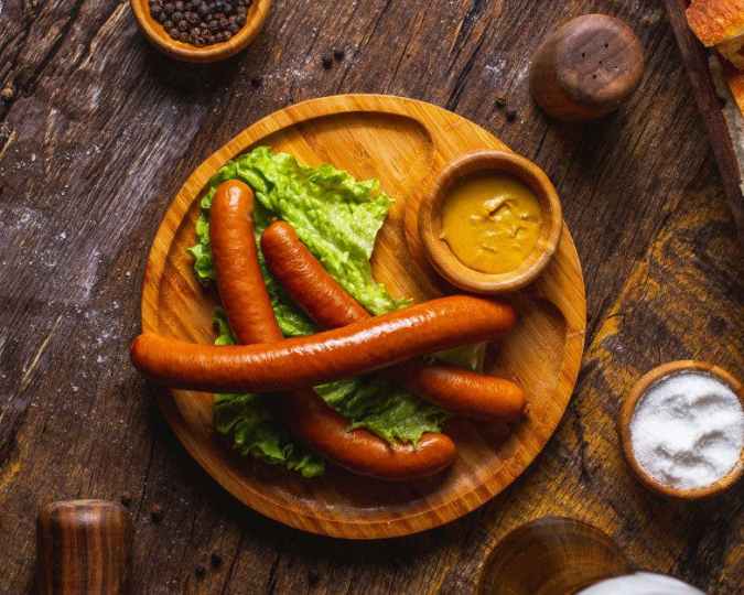 salchichas con salsa de miel y mostaza