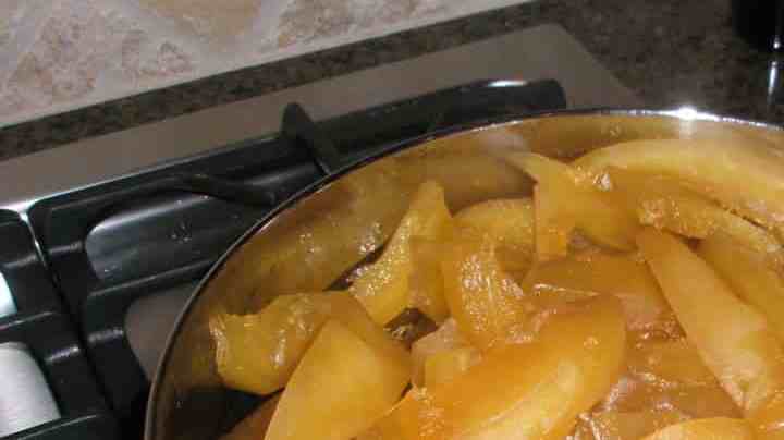 preparando dulce de lechosa casero