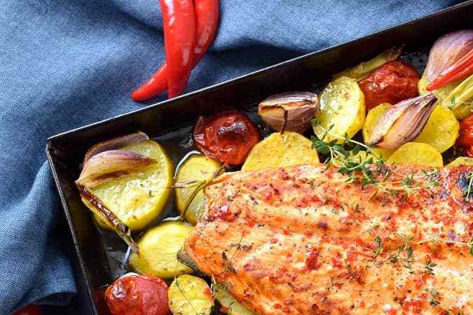 Pescado al horno con papas