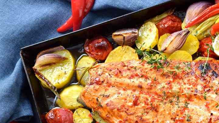 Pescado al horno con papas
