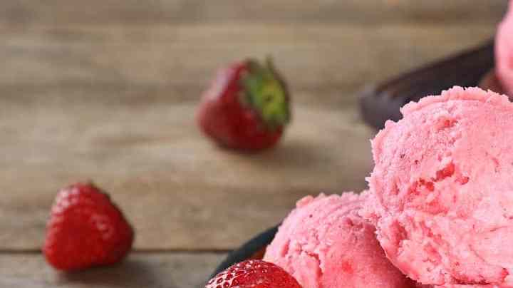 Helado de fresas