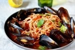 Espaguetis con mejillones