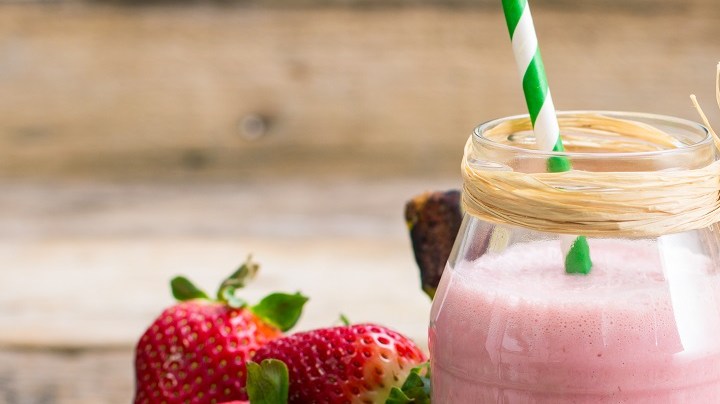 batido de fresa y plátano