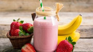 batido de fresa y plátano