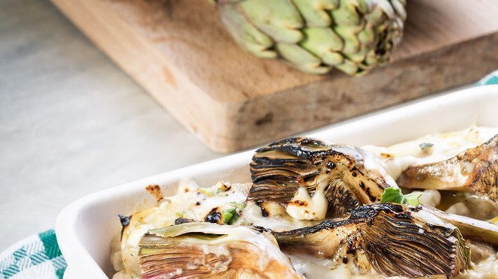 Lasaña de alcachofas