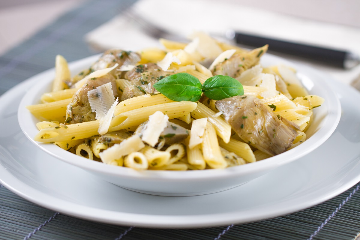 Pasta con alcachofas