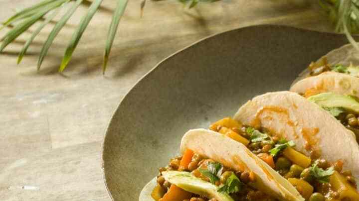 Tacos de picadillos de lenteja