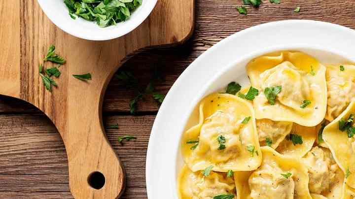 Raviolis rellenos de carne