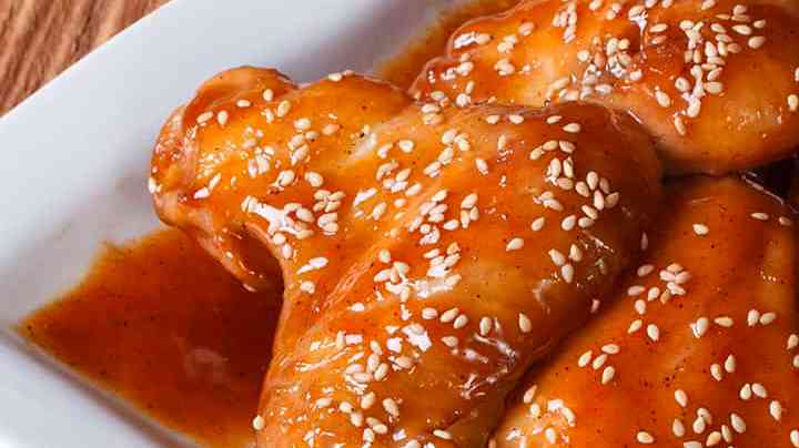 alitas de pollo con miel y soya cocinadas al horno