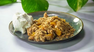 crumble de durazno