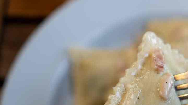 ravioles rellenos de jamón y queso