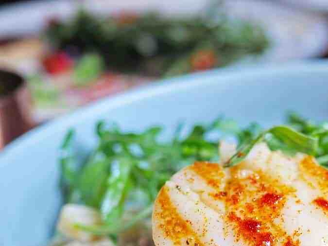 Fetuccinni con vieiras en salsa francesa