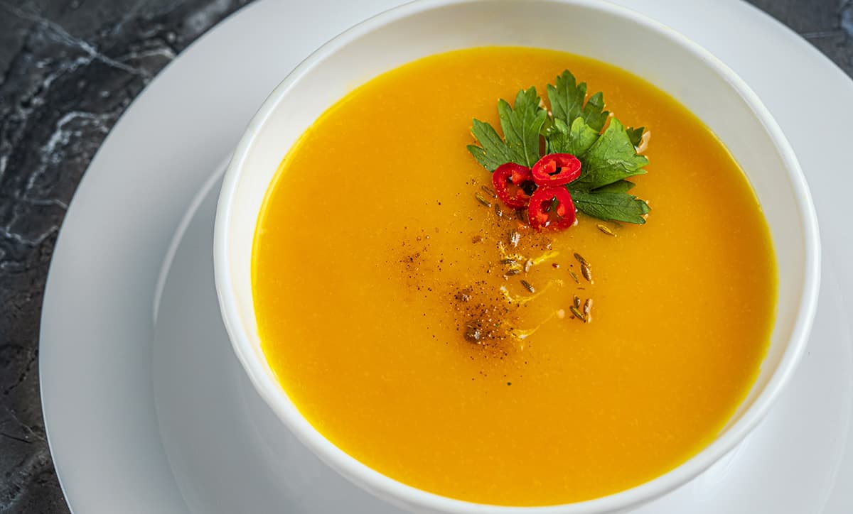 crema de calabaza con zanahoria