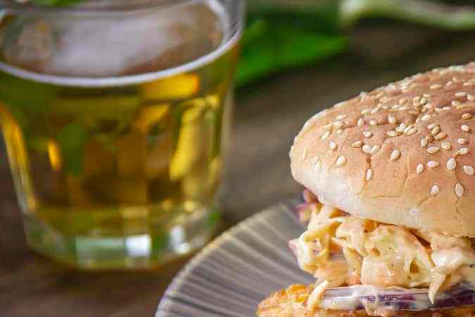 Hamburguesa de pollo frito