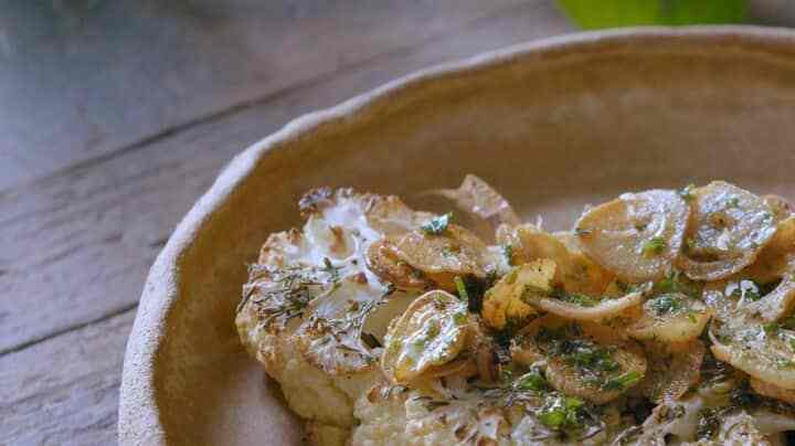 coliflor al horno con ajada