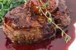 Lomo de res en salsa de vino tinto