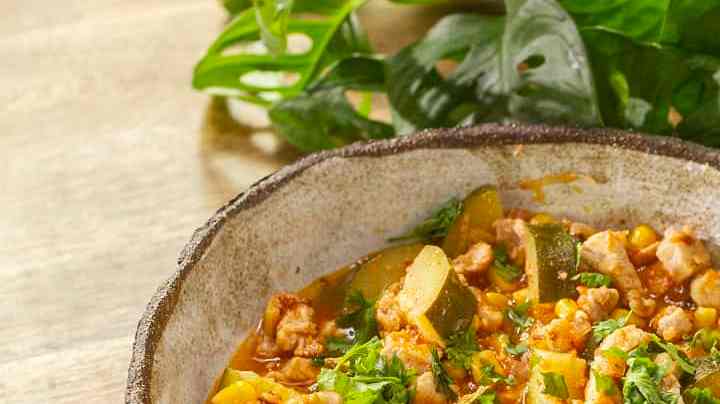 Calabacitas con carne cerdo