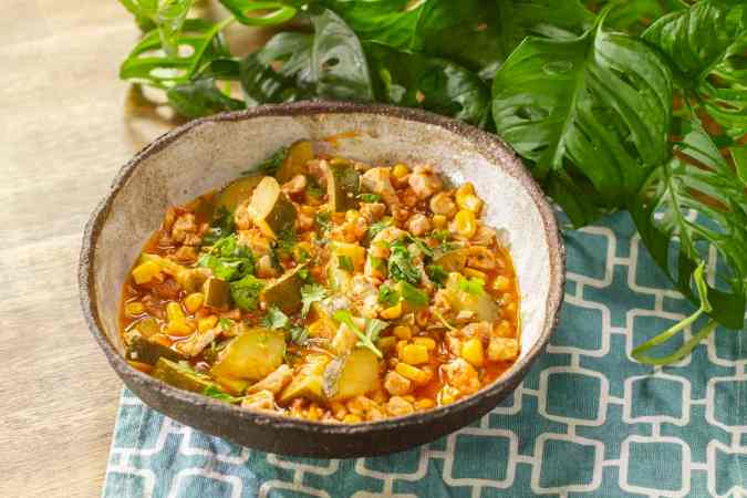 Calabacitas con carne cerdo