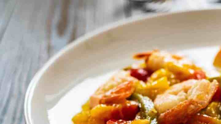 camarones en salsa de mango