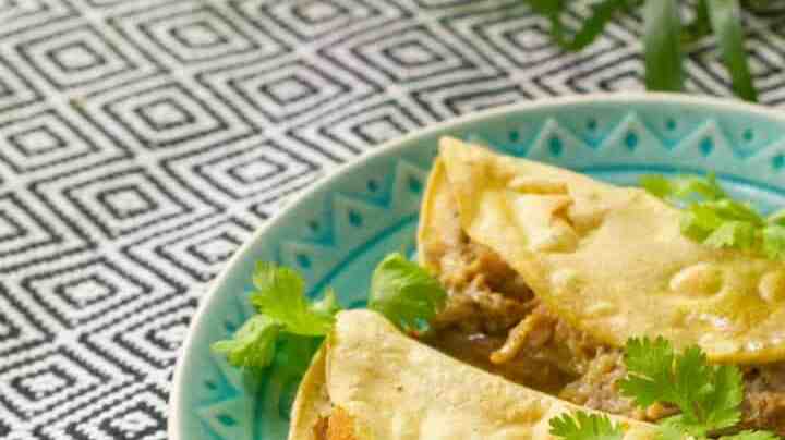 quesadillas de cerdo en salsa verde