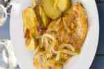 bacalao frito con cebolla caramelizada