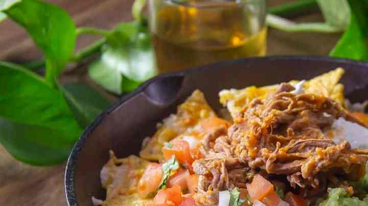 nachos con carne deshebrada